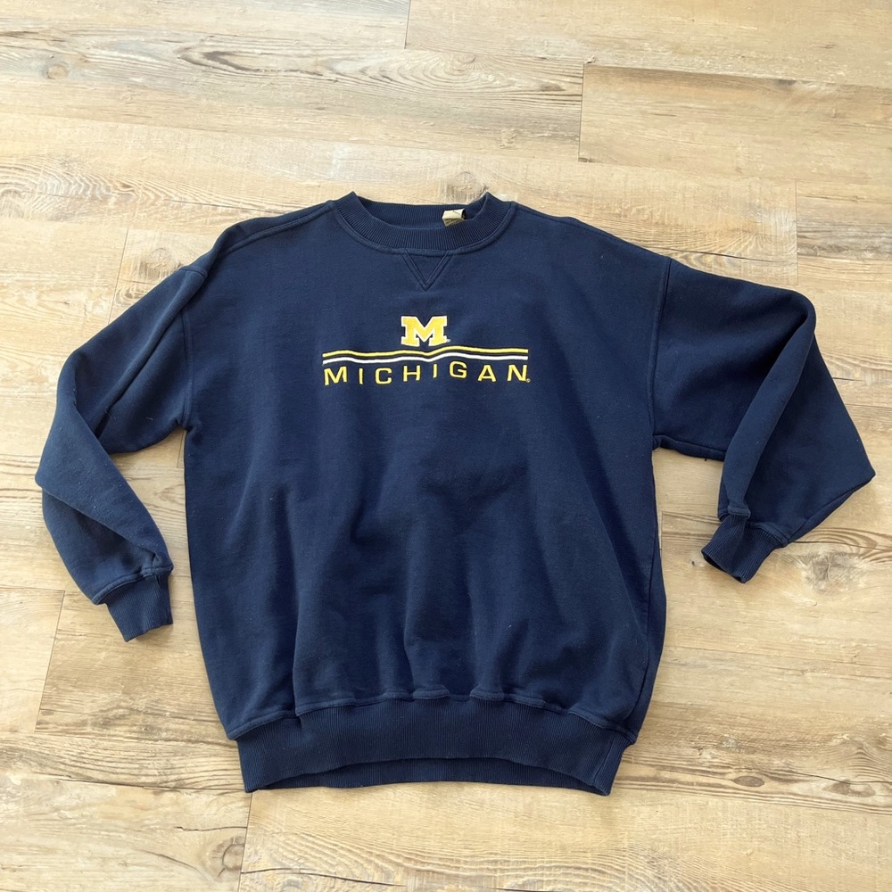 Vintage 90s University of Michigan Wolverines Football Crewneck Sweater Men’s L